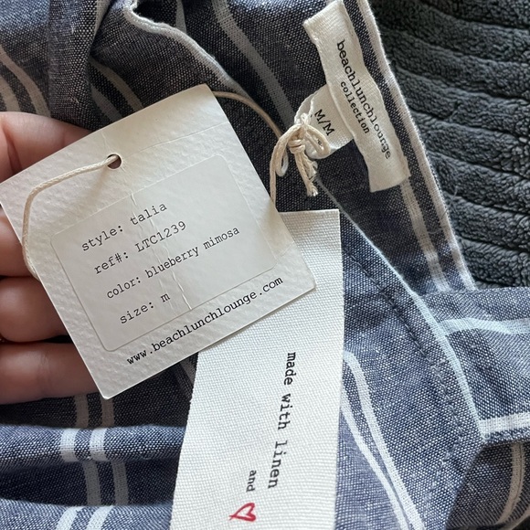 beachlunchlounge Blue and White Striped Jumpsuit | M | NWT - Picture 6 of 7